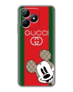Чехол для Realme Note 50 с картинкой «Gucci — полосы и Микки»