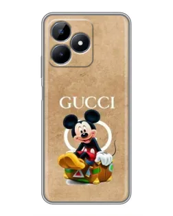 Чехол для Realme Note 50 с картинкой «Микки Маус Gucci — крафт»