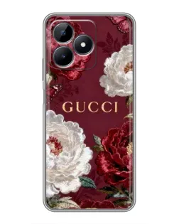 Чехол для Realme Note 50 с картинкой «Gucci — бордовые розы»