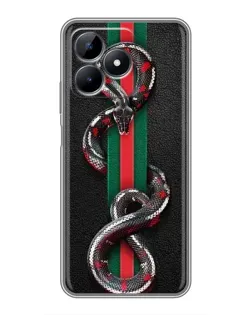 Чехол для Realme Note 50 с картинкой «Gucci — змея на полосе»