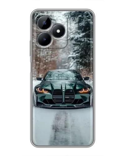 Чохол для Realme Note 50 з картинкою «BMW у зимовому лісі»