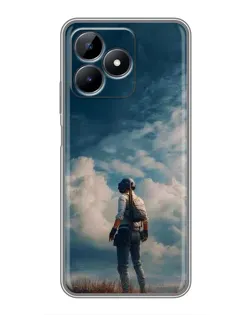 Чохол для Realme Note 50 з картинкою «Герой PUBG на скелі»