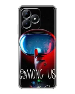 Чохол для Realme Note 50 з картинкою «Червоний імпостер — макро»