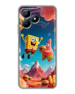Чехол для Realme Note 50 с картинкой «Космический фастфуд»