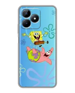 Чехол для Realme Note 50 с картинкой «Спанч Боб и Патрик»