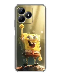 Чехол для Realme Note 50 с картинкой «Сияющий Спанч Боб»