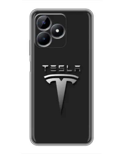 Чохол для Realme Note 50 з картинкою «Сталевий логотип Tesla»