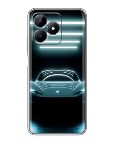 Чохол для Realme Note 50 з картинкою «Tesla в неоні»