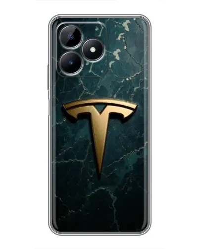 Чохол для Realme Note 50 з картинкою «Мармурова Tesla Gold»