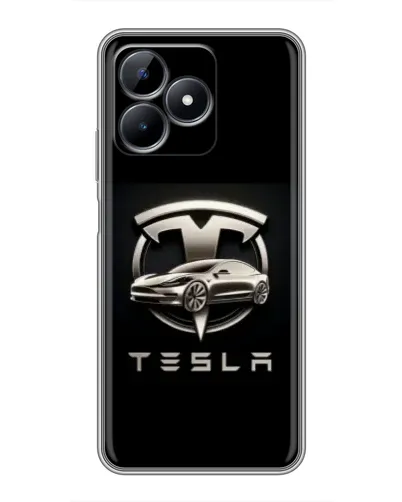 Чохол для Realme Note 50 з картинкою «Tesla — срібне авто»
