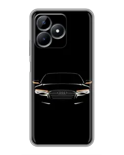 Чехол для Realme Note 50 с картинкой «Audi — ночной контур»