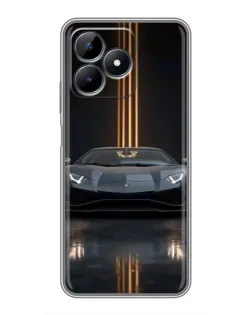 Чехол для Realme Note 50 с картинкой «Lamborghini золотые линии»