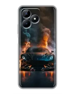 Чехол для Realme Note 50 с картинкой «Lamborghini дымная эстетика»