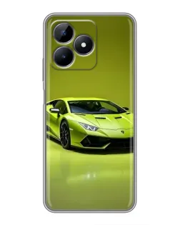 Чехол для Realme Note 50 с картинкой «Салатовый Lamborghini Huracan»