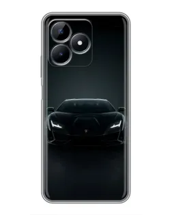 Чехол для Realme Note 50 с картинкой «Черный Lamborghini Aventador»