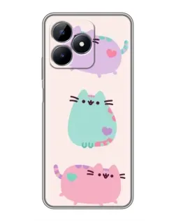 Чехол для Realme Note 50 с картинкой «Pusheen трио»