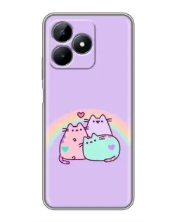 Чехол для Realme Note 50 с картинкой «Радужные Пушины»