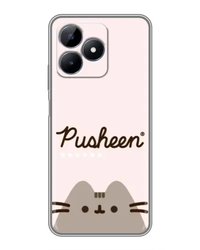 Чехол для Realme Note 50 с картинкой «Pusheen логотип»