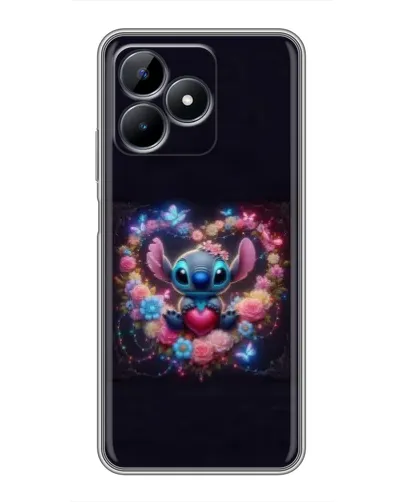Чохол для Realme Note 50 з картинкою «Stitch у квітах»
