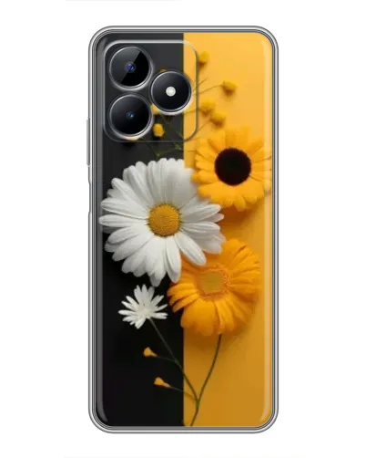 Чехол для Realme Note 50 с картинкой «Подсолнух и ромашка»