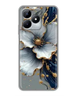 Чохол для Realme Note 50 з картинкою «Біла квітка та золотий флюїд» Чохол для Realme Note 50 з картинкою «Біла квітка та золотий флюїд»