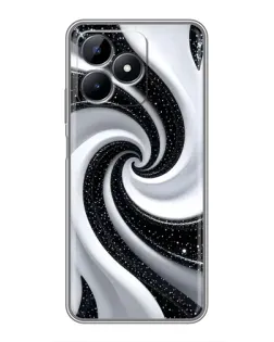 Чохол для Realme Note 50 з картинкою «Чорно-біла спіраль»
