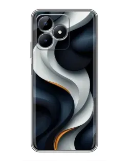 Чохол для Realme Note 50 з картинкою «Об'ємні чорно-білі стрічки»