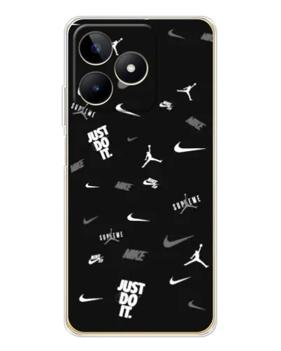 Чехол для Realme Note 60 с картинкой «Nike Black Pattern» Чехол для Realme Note 60 с картинкой «Nike Black Pattern»
