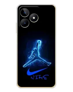 Чехол для Realme Note 60 с картинкой «Jordan Neon Blue»