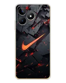 Чехол для Realme Note 60 с картинкой «Nike — эффект разломов»
