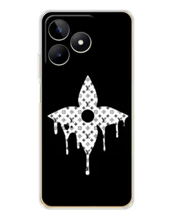 Чехол для Realme Note 60 с картинкой «Цветочная монограмма»