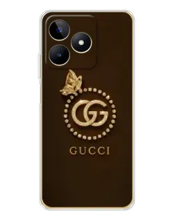 Чехол для Realme Note 60 с картинкой «Gucci — золотая бабочка»