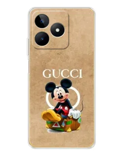 Чехол для Realme Note 60 с картинкой «Микки Маус Gucci — крафт»
