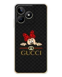 Чехол для Realme Note 60 с картинкой «Минни Маус Gucci — черный»
