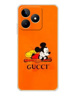 Чехол для Realme Note 60 с картинкой «Микки Маус Gucci — оранж»