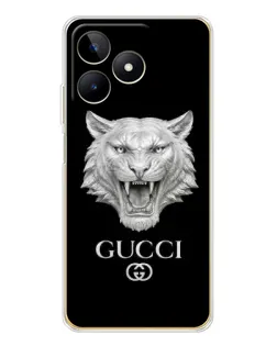 Чехол для Realme Note 60 с картинкой «Gucci — серебряный лев»