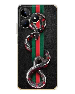 Чехол для Realme Note 60 с картинкой «Gucci — змея на полосе»