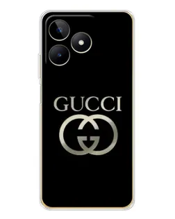Чехол для Realme Note 60 с картинкой «Gucci — золото на черном»