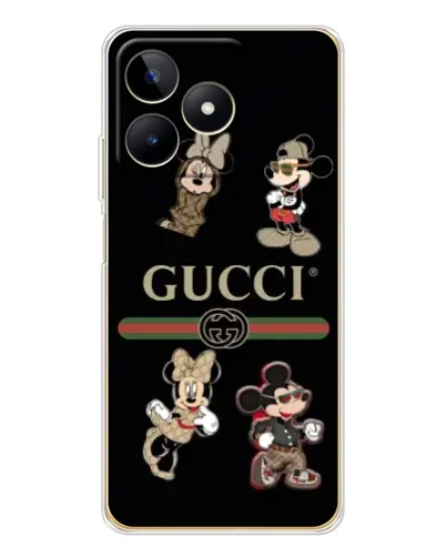 Чехол для Realme Note 60 с картинкой «Gucci — герои Disney и монограмма» Чехол для Realme Note 60 с картинкой «Gucci — герои Disney и монограмма»