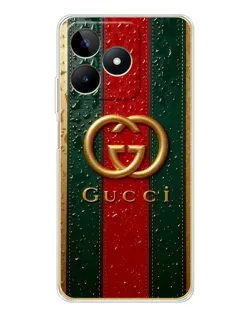 Чехол для Realme Note 60 с картинкой «Gucci — фирменная полоса и золото»