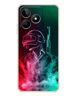 Чехол для Realme Note 60 с картинкой «PUBG — огненный воин»
