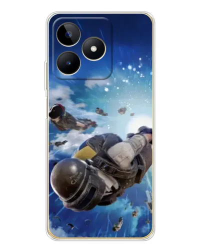 Чехол для Realme Note 60 с картинкой «Десант PUBG — прыжок»