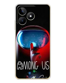 Чехол для Realme Note 60 с картинкой «Красный импостер — макро»