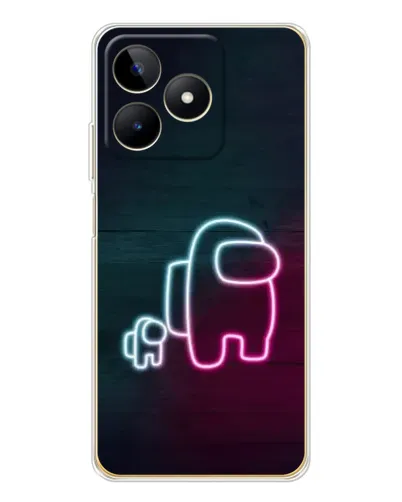 Чехол для Realme Note 60 с картинкой «Among Us неон-арт» Чехол для Realme Note 60 с картинкой «Among Us неон-арт»