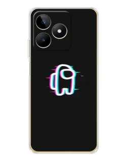 Чехол для Realme Note 60 с картинкой «Among Us неон»