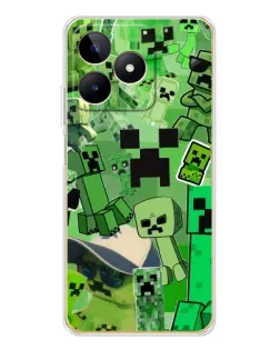 Чехол для Realme Note 60 с картинкой «Криперы Minecraft»