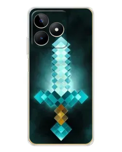 Чехол для Realme Note 60 с картинкой «Алмазный меч неон»