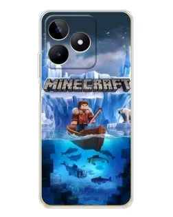 Чехол для Realme Note 60 с картинкой «Minecraft ледяной мир»