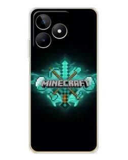 Чехол для Realme Note 60 с картинкой «Minecraft Diamond лого»