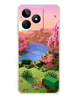 Чехол для Realme Note 60 с картинкой «Розовое дерево Minecraft»
